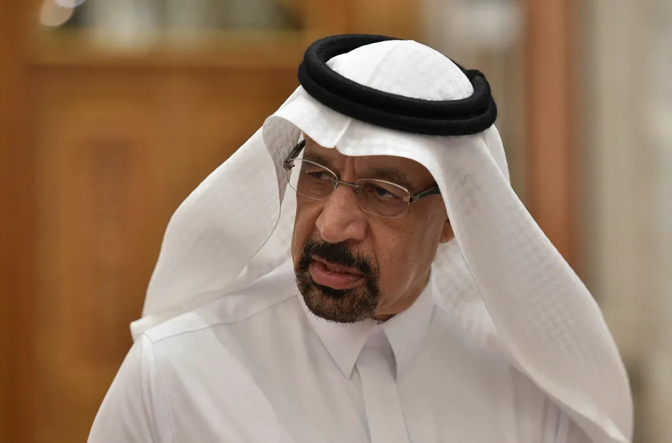 – Hele tiden har vi sagt at markedsoverreaksjonen på kunngjøringen av sanksjonene var drevet av frykt heller enn reelt underskudd, sier Saudi-Arabias energiminister Khalid al-Falih.