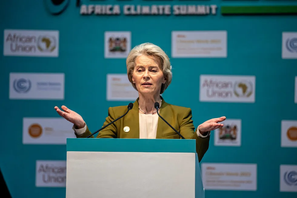 Ursula von der Leyen, European Commission president, speaking at the Africa Climate Summit on 5 September.