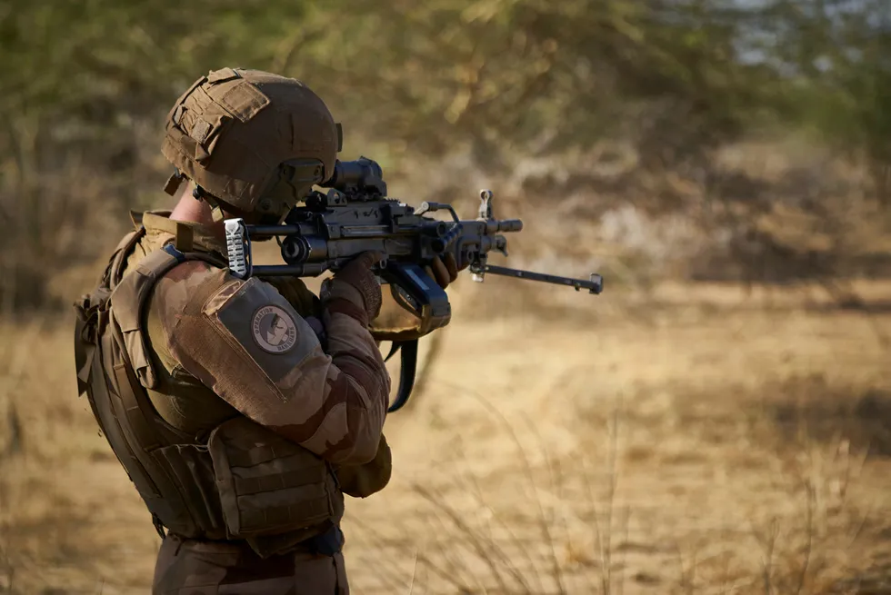 Insurgency: a French soldier patrols in northern Burkina Faso in Operation Barkhane. The province of Soum has become the new epicentre of the Islamist insurgency