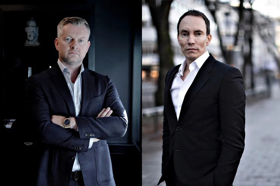 I retten siden oktober: De tiltalte Endre Tangenes (fra venstre) og Erik Egenæs