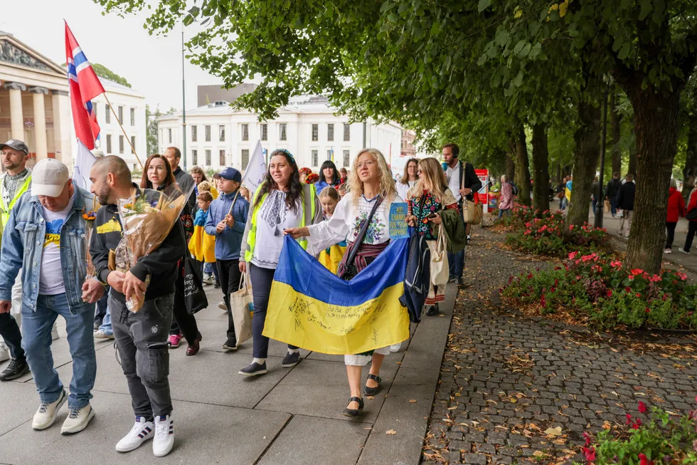 Fra markeringen av Ukrainas uavhengighetsdag i Spikersuppa i Oslo tidligere i år.