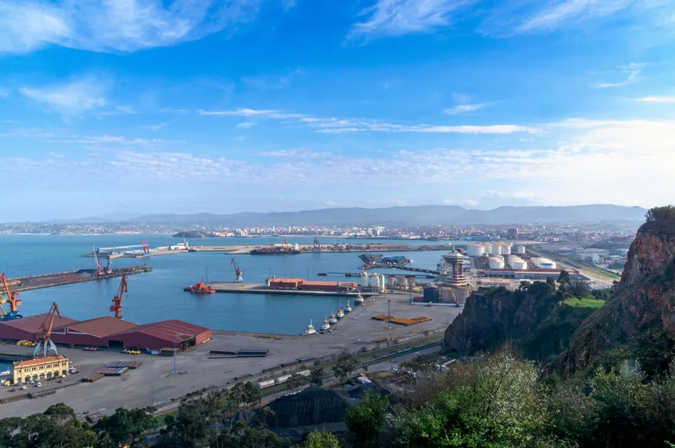 The port area in Gijón, northern Spain.