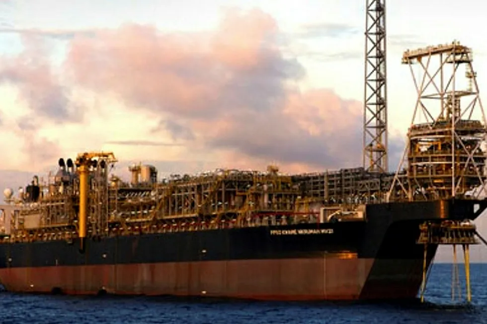 Setback: the risers connect Jubilee's subsea production system to the Kwame Nkrumah FPSO