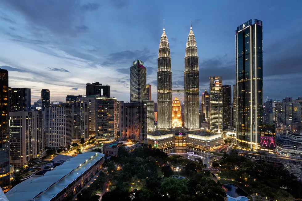 Malaysian capital: the Petronas Twin Towers in Kuala Lumpur.