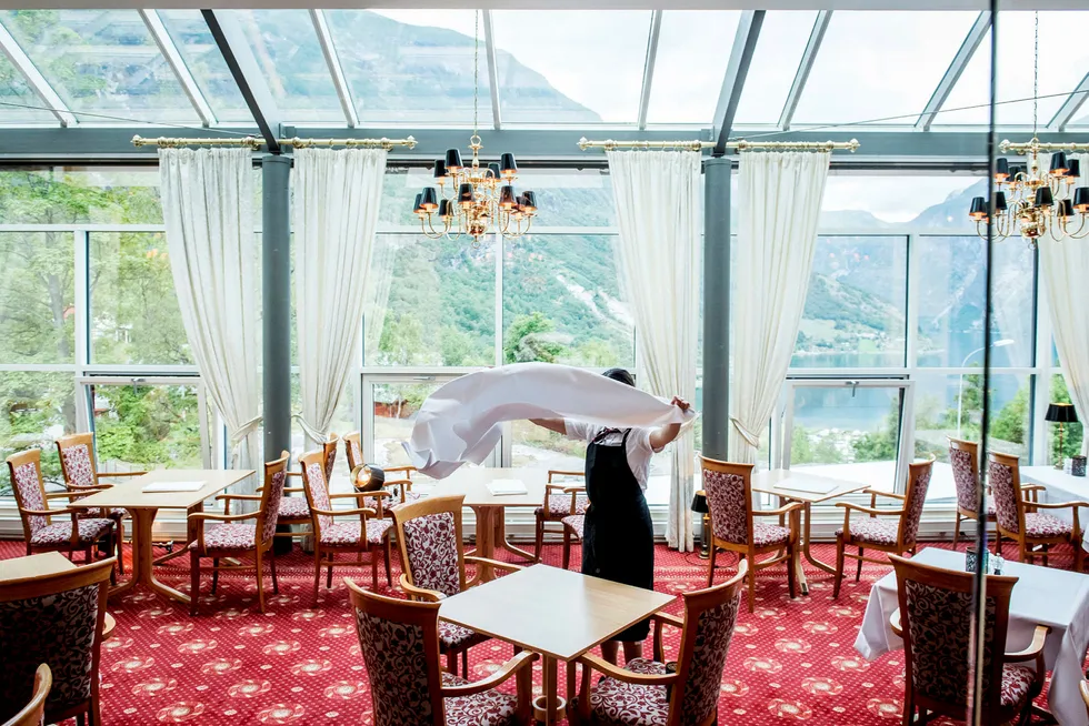 Utsikten fra restauranten til Hotel Union Geiranger er spektakulær.