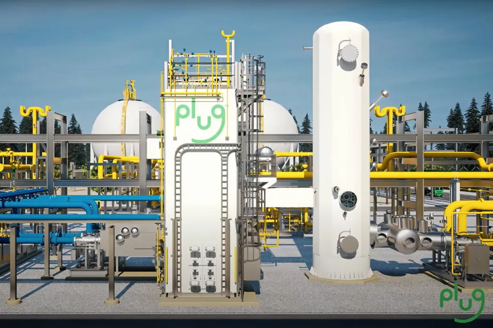 A still from a Plug Power animation showing a rendering of the company's 'ultra-efficient' liquefaction technology, which the lawsuit alleges was stolen from JTurbo.