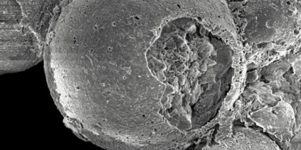 Cenospheres are lightweight, hollow, and spherical ceramic microspheres that are a byproduct of coal-burning power plants.