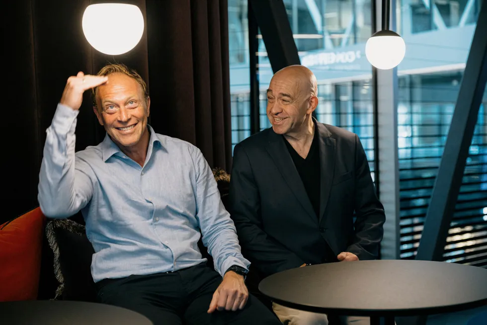 Administrerende direktør Martin Bentzen (til venstre) i Klein Group ved siden av Morten Klein. Nå satser selskapet på «demokratisert» netthandel.