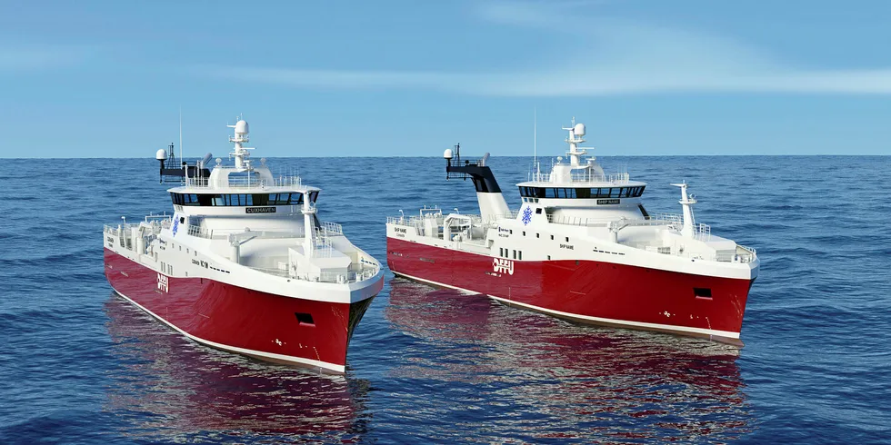 Myklebust Verft is constructing four identical fishing trawlers.