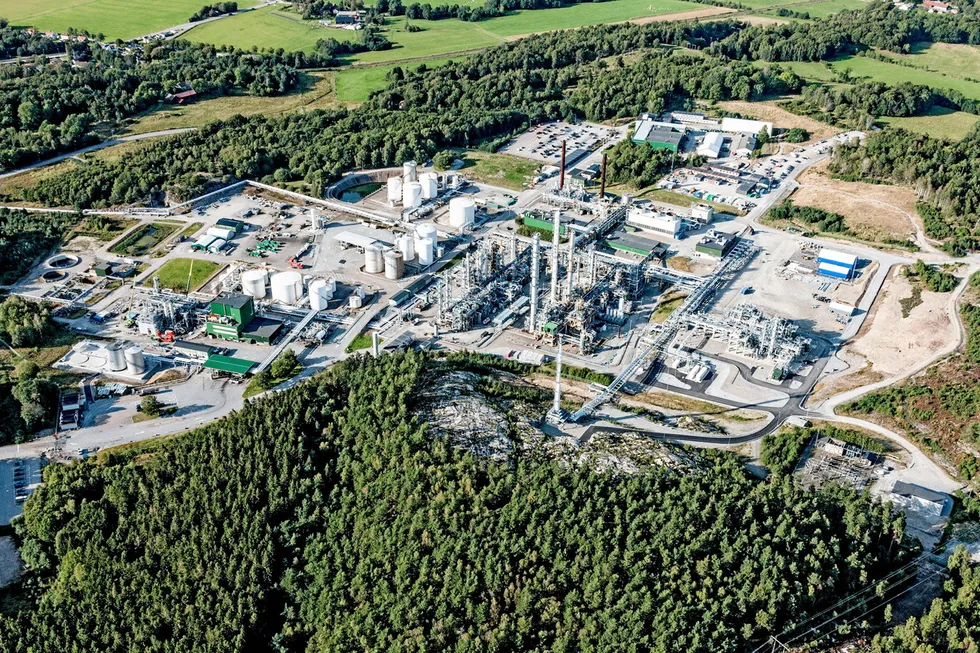 Perstorp's chemicals plant in Stenungsund, Sweden, where the green methanol plant is due to be built.
