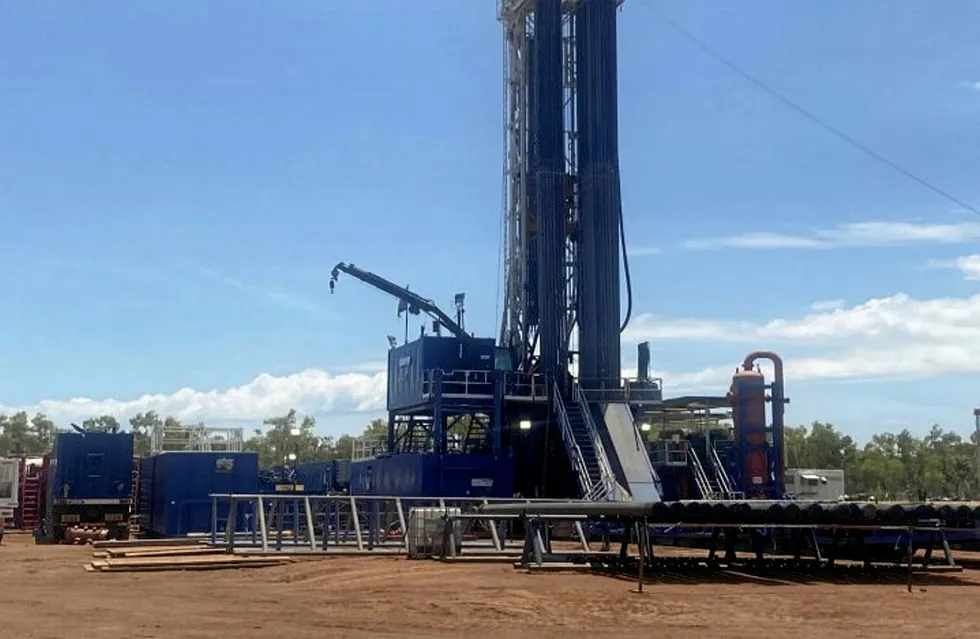 Shale exploration: the Schlumberger 183 rig on location at Carpentaria-1