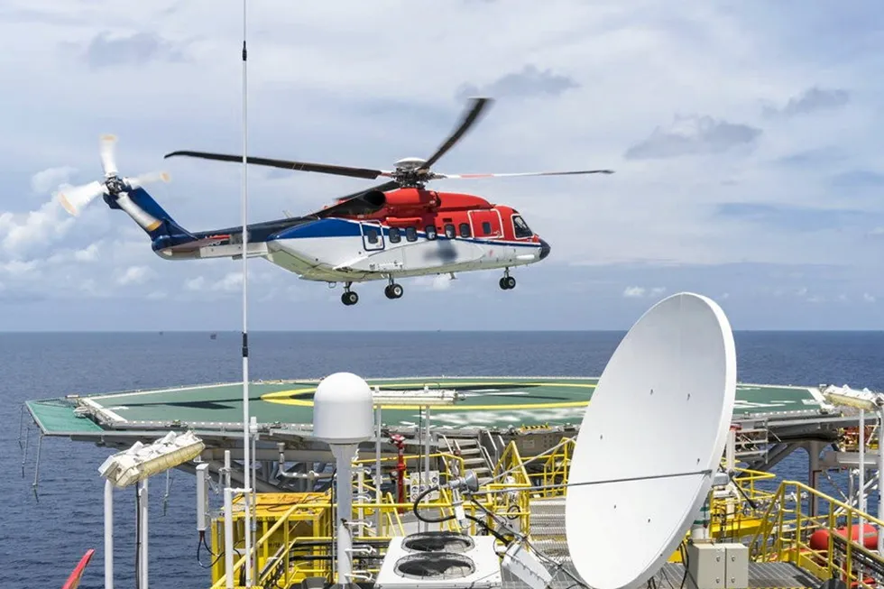 Lift off: a helicopter on a Vietnam offshore platform in which Pharos is a part owner