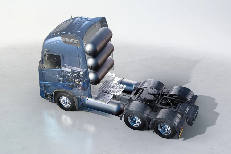 Concept art of a truck with a hydrogen internal combustion engine.