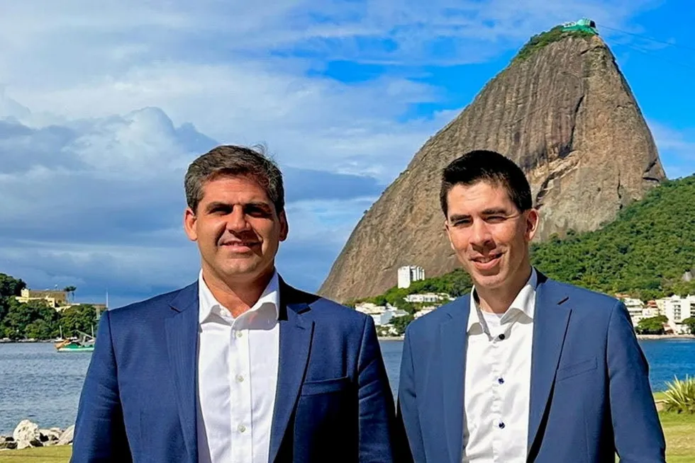 New contract: OneSubsea Brazil general manager Carlos Tadeu (left) and OneSubsea chief executive Mads Hjelmeland