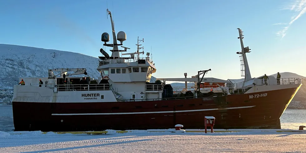 Dette bildet av «Hunter» ble tatt ved kaien i Tromsø 03. februar.