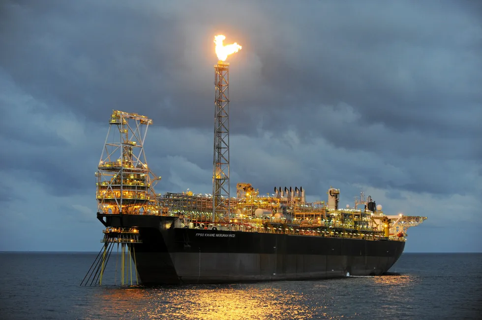 Output surge: The Kwame Nkrumah FPSO on the Jubilee oilfield offshore Ghana