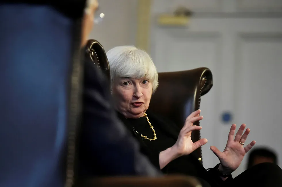Amerikanske statsrenter falt etter publiseringen av sentralbanksjef Janet Yellens halvårlige tale om USAs pengepolitikk for den amerikanske kongressen onsdag. Foto: Hannah McKay/Reuters/NTB scanpix
