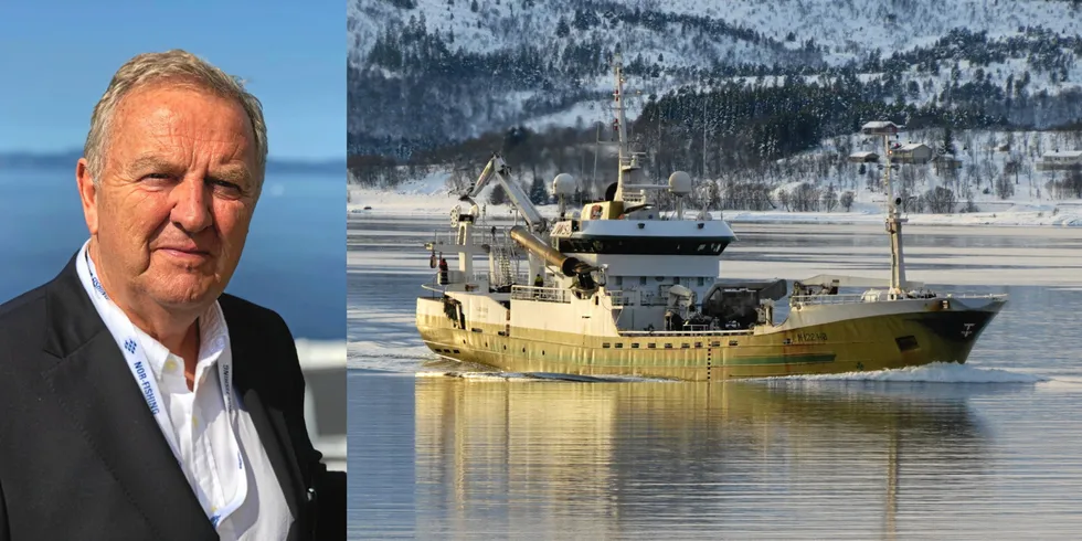 Reder Sigurd Teige. De to maskinistene som vant frem mot Teige Rederi jobbet om bord i «Sjøbris», som var leiefartøy til Teiges nye «Sunny Lady» ble levert.