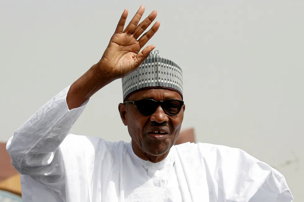 Welcome: Nigerian President Muhammadu Buhari invites upstream investors while battling to keep anti-graft agenda on track