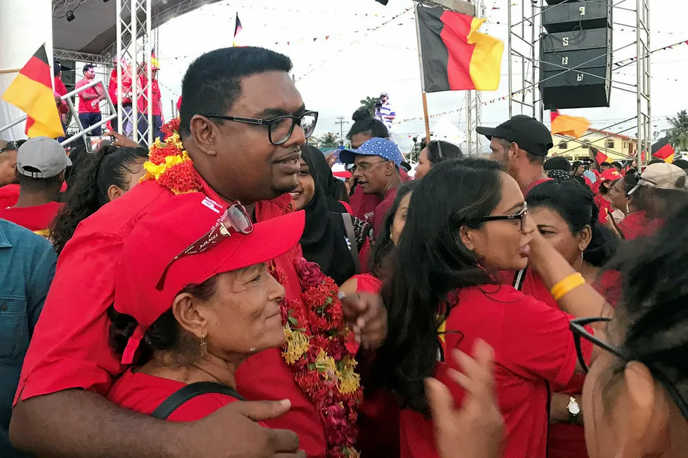 Hopeful: Guyana's presidential candidate for the People's Progressive Party (PPP), Mohamed Irfaan Ali, has received OAS backing in his claim to have won the 2 March election
