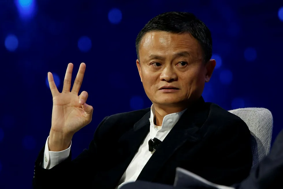 Jack Ma, grunnlegger og arbeidende styreleder i Alibaba Groups snakket med mediene under åpningen av Gateway 17-messen i Detroit i USA. Ma mener verden er i rask endring. REUTERS/Rebecca Cook Foto: REBECCA COOK