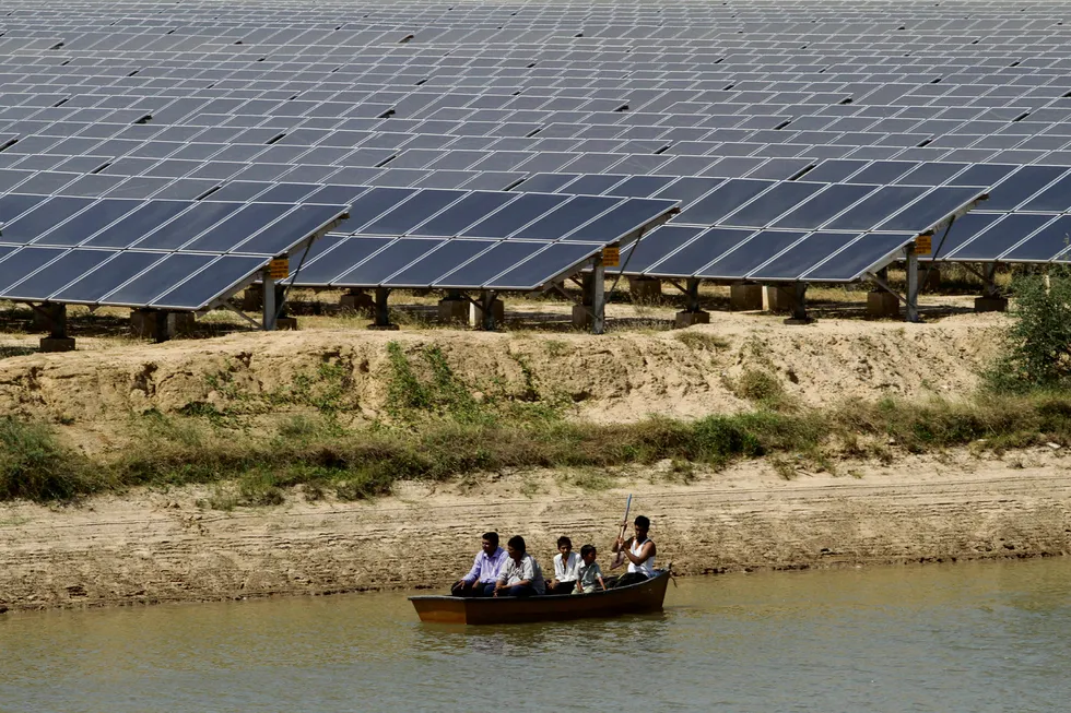 Increase in capacity: a solar energy farm at Gunthawada in Gujarat state