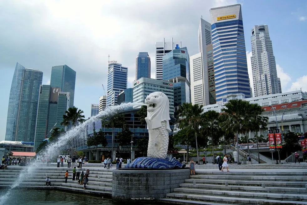Iconic: the Merlion on Singapore's bayfront