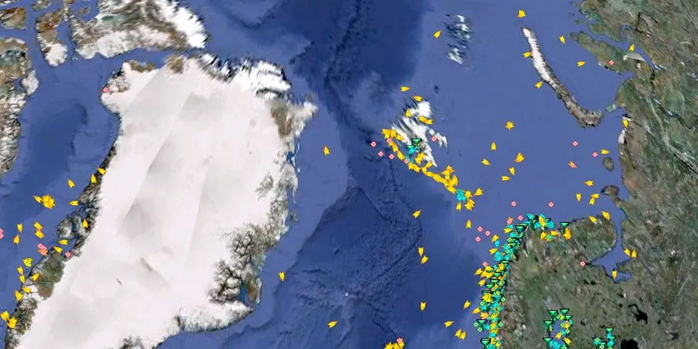 AIS via satellitt. illustrasjonsfoto: Kongsberg Seatex