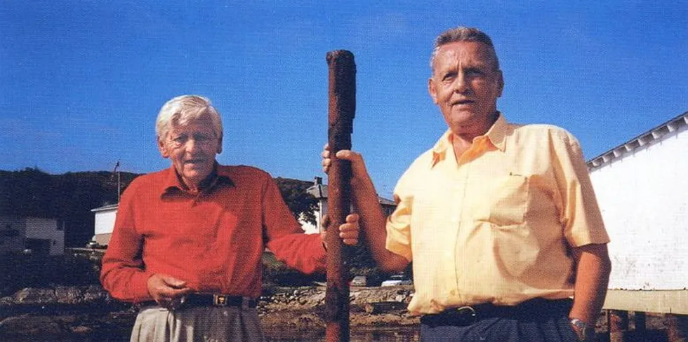Brødrene Ove og Sivert Grøntvedt ble hedret under havbruksjubileet i slutten av mai.