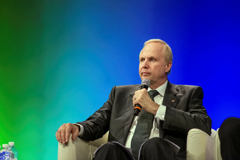Sticking to the script: BP chief executive Bob Dudley at WGC this week