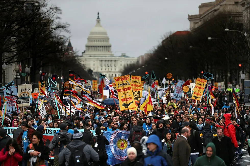 Controversial project: march against DAPL in Washington DC in 2017
