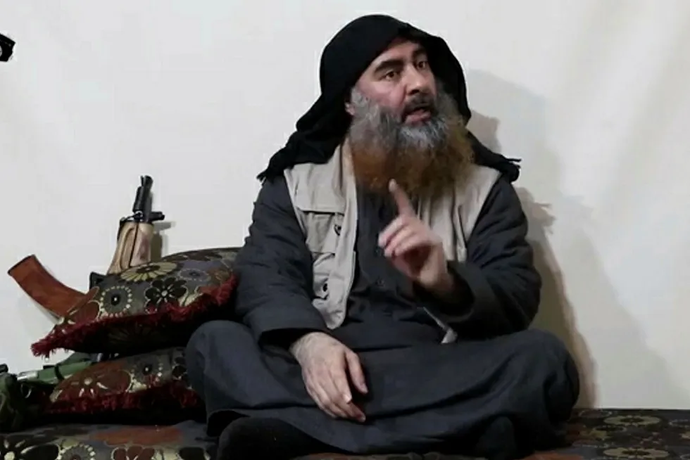 IS-lederen Abu Bakr al-Baghdadi kan være drept av amerikanske spesialstyrker i Syria. Her avbildet tidligere i år.