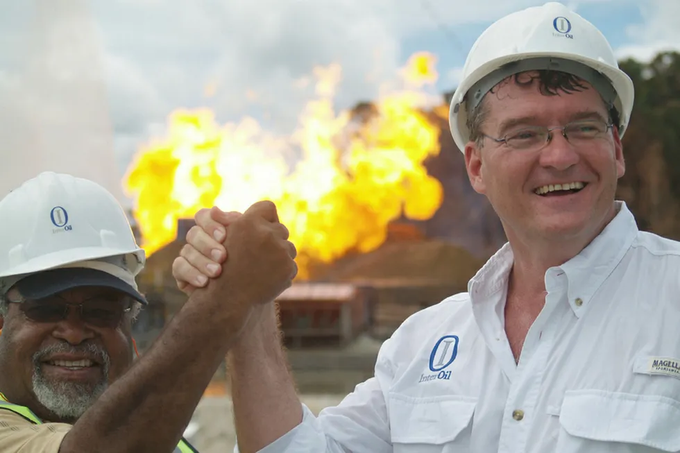 New role: former Interoil chief executive Phil Mulacek at the Antelope-1 location, Papua New Guinea