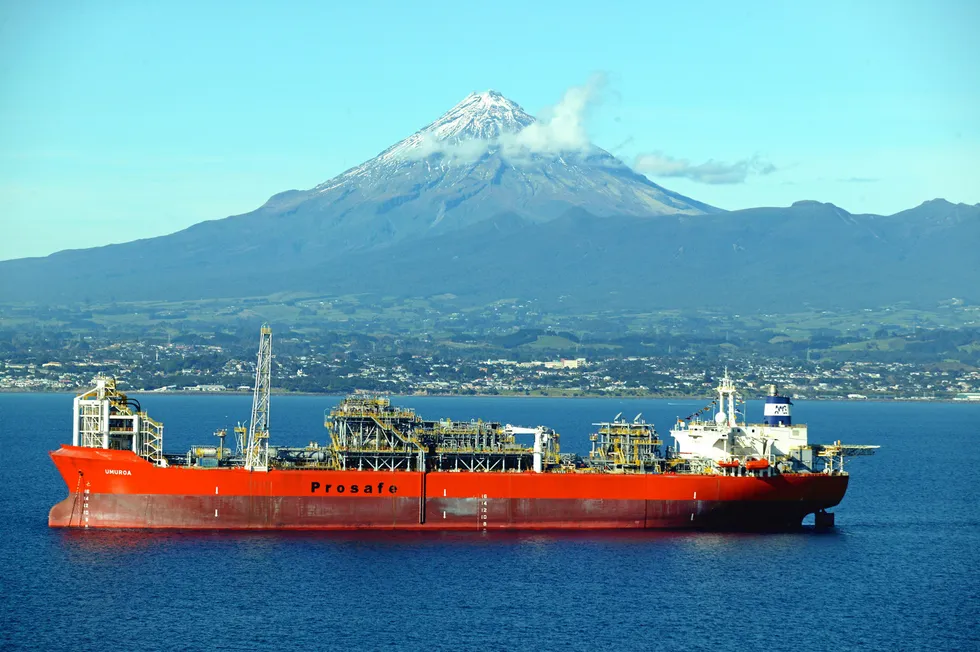 Out of work: BW Offshore's FPSO Umuroa which, when owned by Prosafe operated offshore New Zealand - is in cold lay up in Indonesia