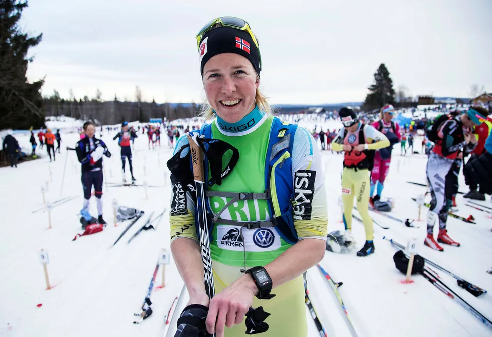 Astrid Øyre Slind (30) satser aktivt i langløpscupen Visma Ski Classics og har flere topplasseringer. Her like før start i Birken i 2017.