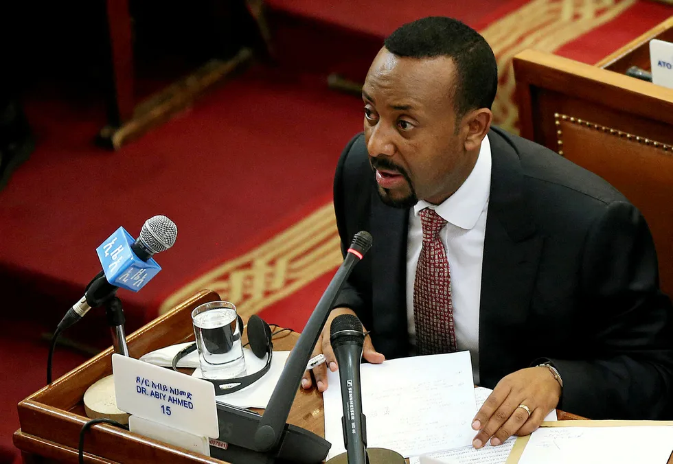 Support from many quarters: Ethiopia's Prime Minister Abiy Ahmed Ali addresses the House of Peoples' Representatives in Addis Ababa