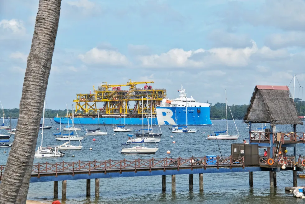 Sailaway: the topsides destined for the major redevelopment of TotalEnergies' Tyra gas field offshore Denmark have departed Sembcorp Marine in Singapore