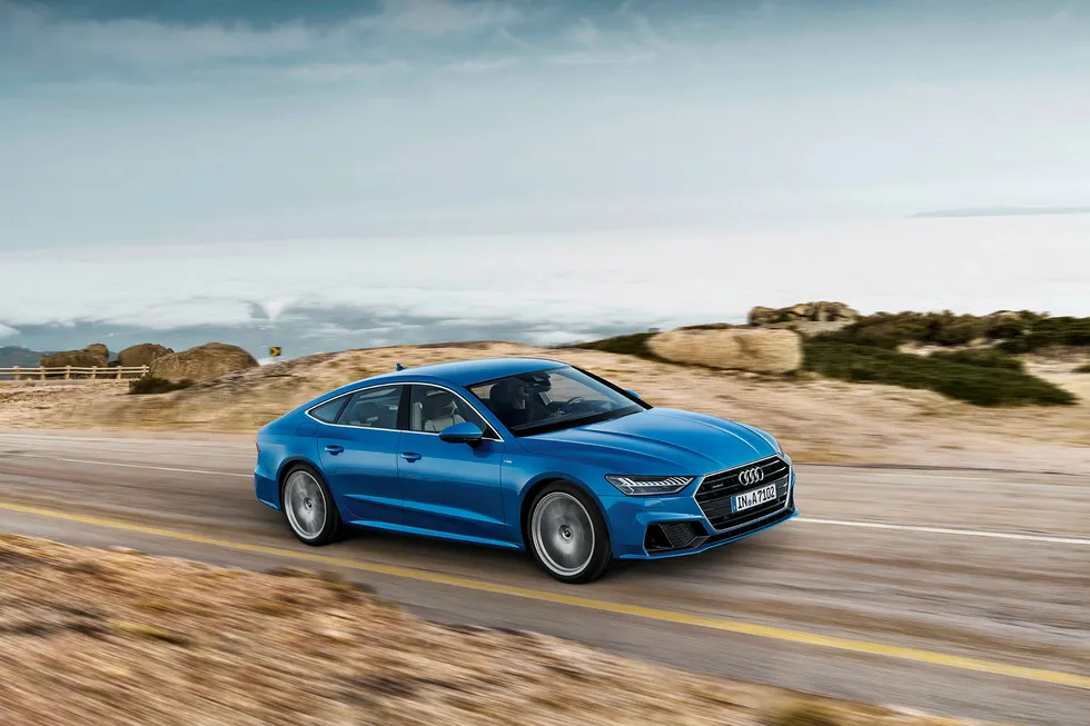 Endringene i grillen er de mest iøynefallende på den nye generasjonen Audi A7. Foto: Audi