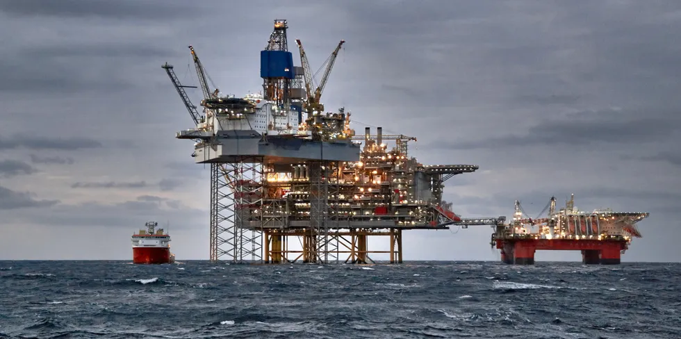 Offshore oil and gas production off Scotland.