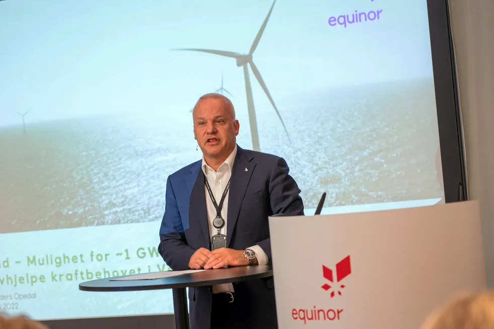 Renewed interest: Equinor chief Anders Opedal. The Norwegian company has teamed up with German utility EnBW to target offshore wind developments in Germany.