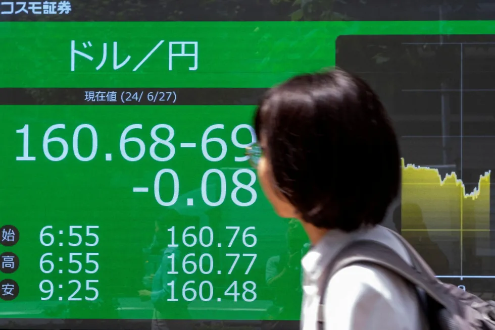 Den japanske yenkursen har ikke vært svakere mot amerikanske dollar siden 1986.