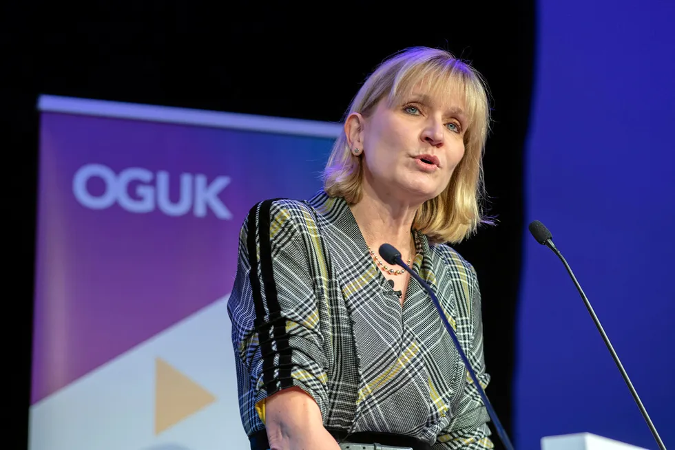 Ringing in the changes? OGUK chief executive Deirdre Michie speaking at Offshore Europe in Aberdeen in 2019
