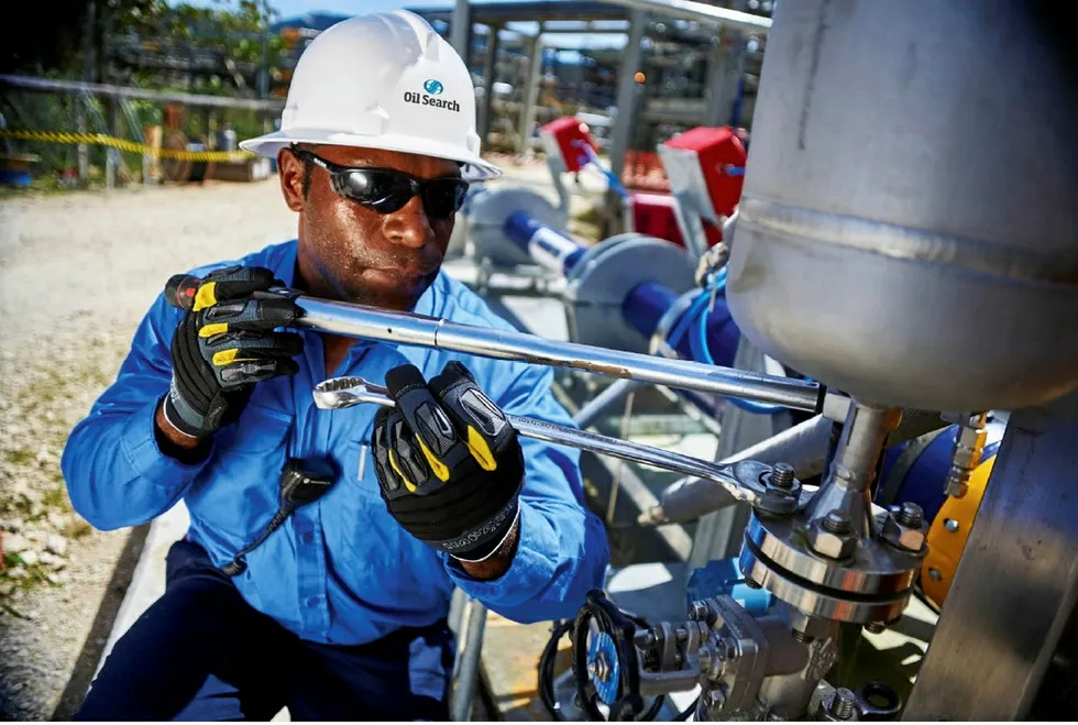 Operations: an Oil Search worker in Papua New Guinea