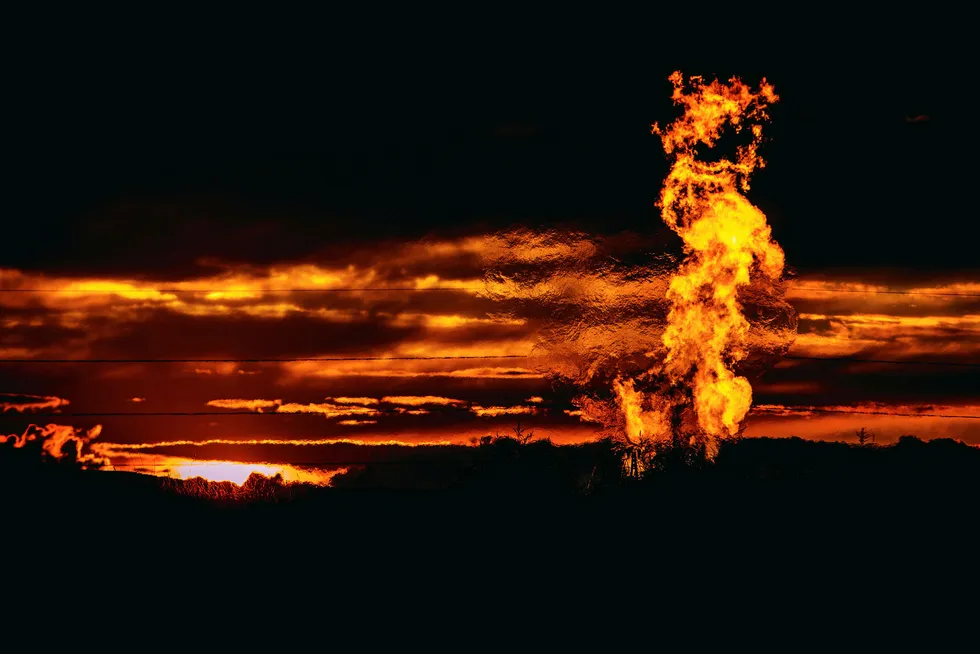 Hot topic: gas flaring at a well site in North Dakota