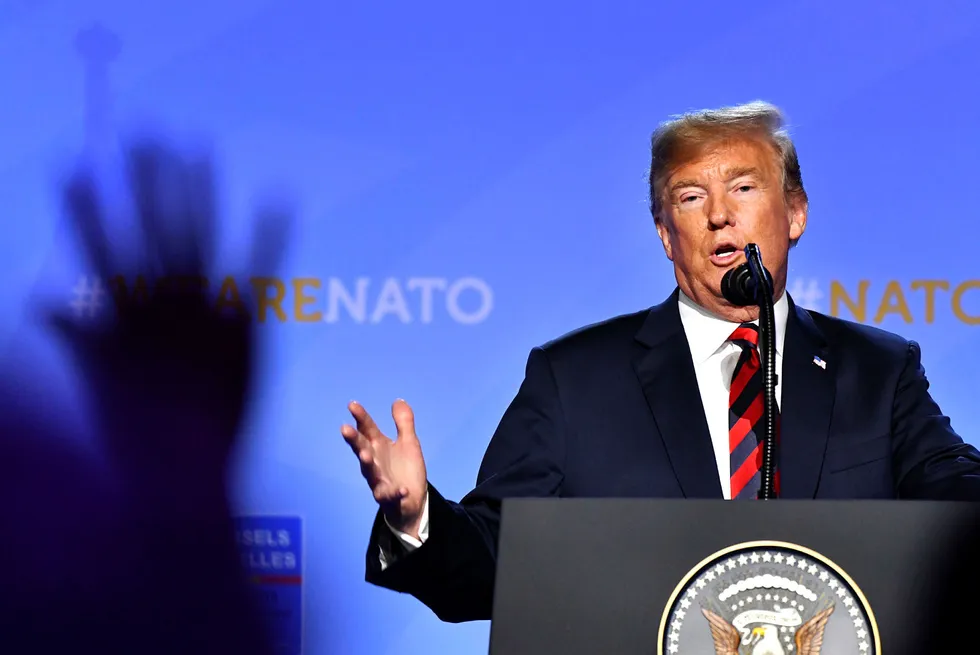 USAs president skaper stor usikkerhet og dårlig stemning hos Nato-allierte. Her taler Trump på en pressekonferanse ved det siste Nato-toppmøtet i Brussel i juli i år.