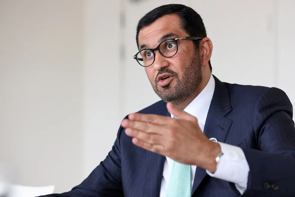 Sultan Ahmed Al Jaber, chief executive of the UAE's Abu Dhabi National Oil Company (Adnoc).