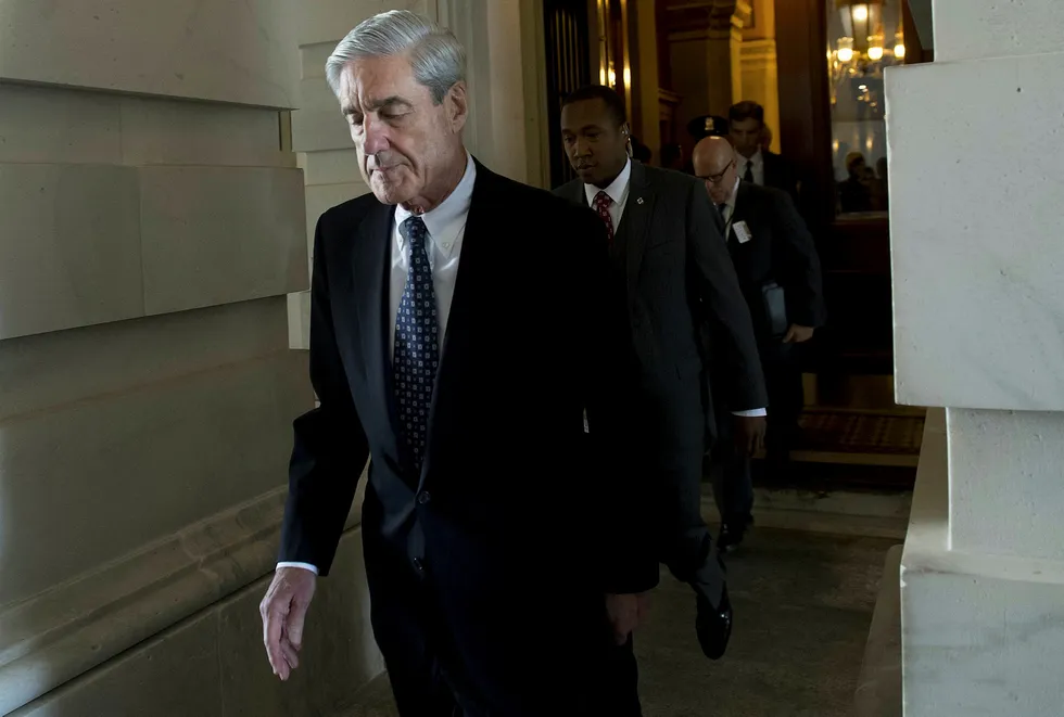 Spesialetterforsker Robert Mueller sier president Donald Trump per nå ikke er mistenkt for noe kriminelt, men at etterforksningen fortsetter. Foto: Saul Loeb/AFP photo/NTB Scanpix