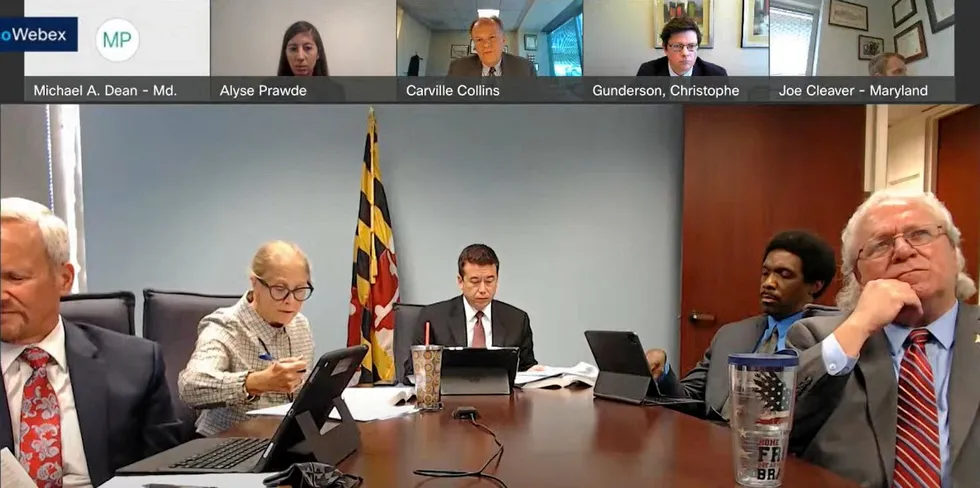 The Maryland Public Services Commission hearing on US Wind's bids in the state's latest offshore wind auction