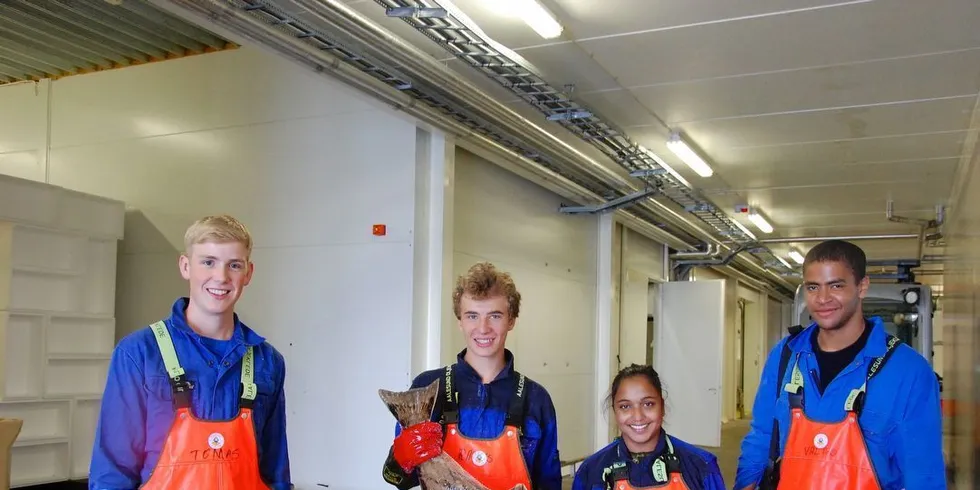 Fra venstre: Einar Helland Berger (Lillestrøm), Bjørn Rønning Fjærli (Oslo), Aditi Baraa (Andenes), David Rivas (Colombia/student ved UiO). Foto: Natur og Ungdom.