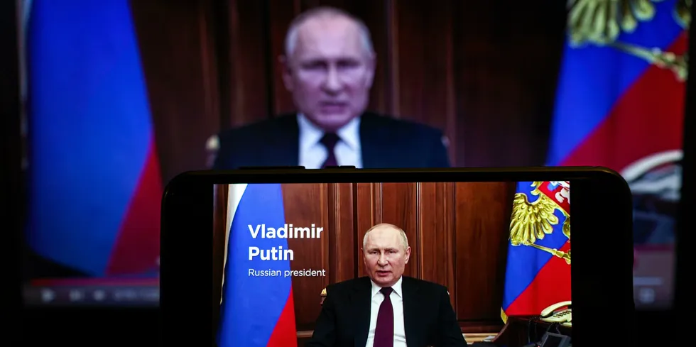 Vladimir Putin on the TV news.